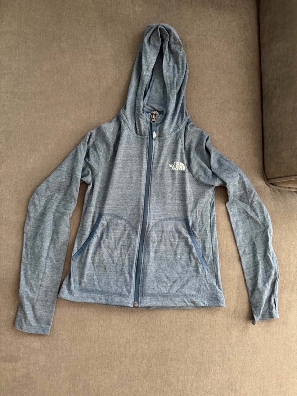 The North Face kids Heather Blue Full-Zip Hooded Jacket